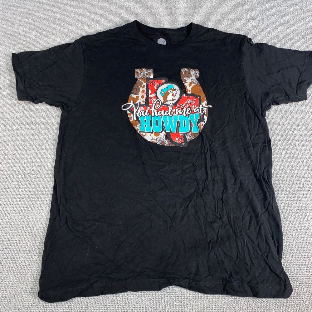 Buc-ee's T Shirt Mens Large Black You Had Me At Howdy Texas Beaver Graphic Logo